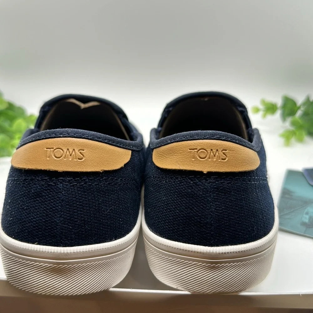 Toms Baja Slip On Navy Heritage Canvas loafers sneakers-Size 7.5 NW0T